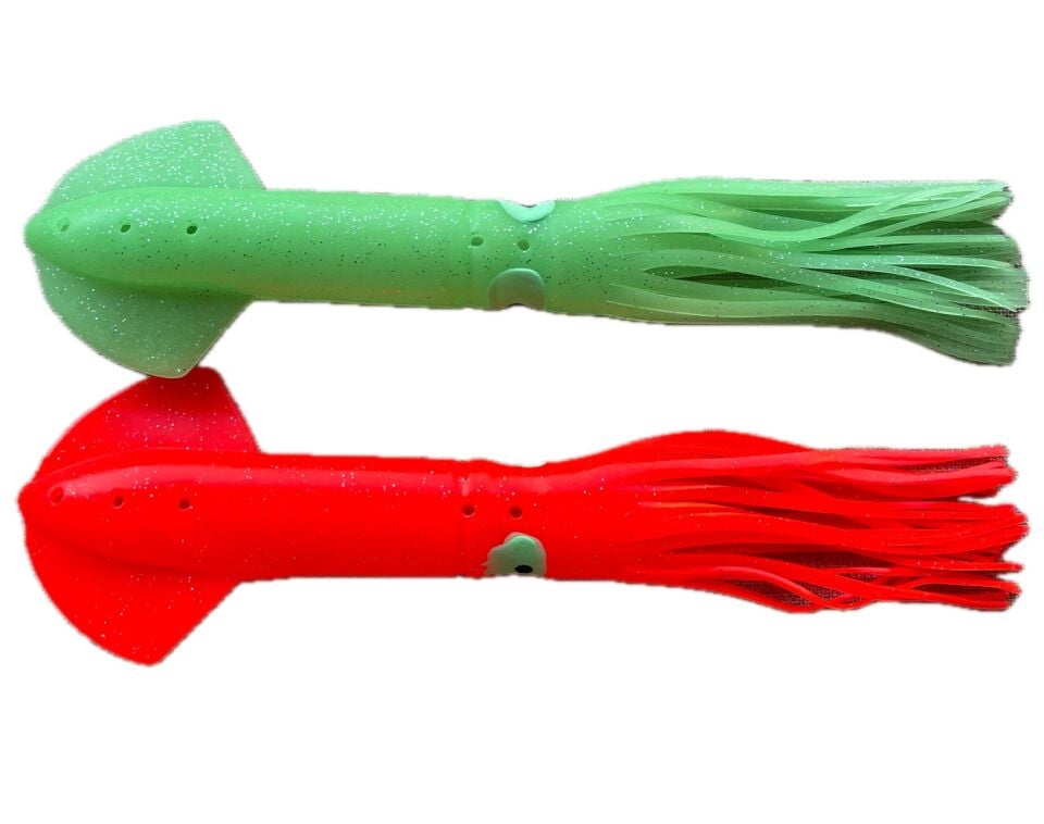 Silikon Ahtapot Yem 30 cm Kanatlı Fosforlu Yeşil