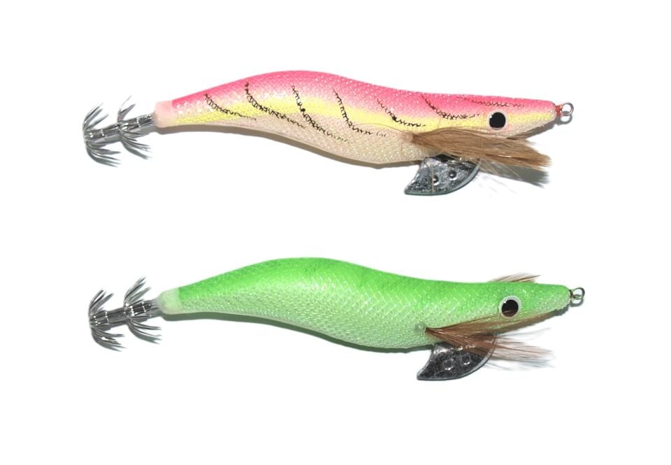 2'li Set Sasa 3.5 Kurşunlu Fosforlu Simli Kalamar Zokası 13 cm 19 gr