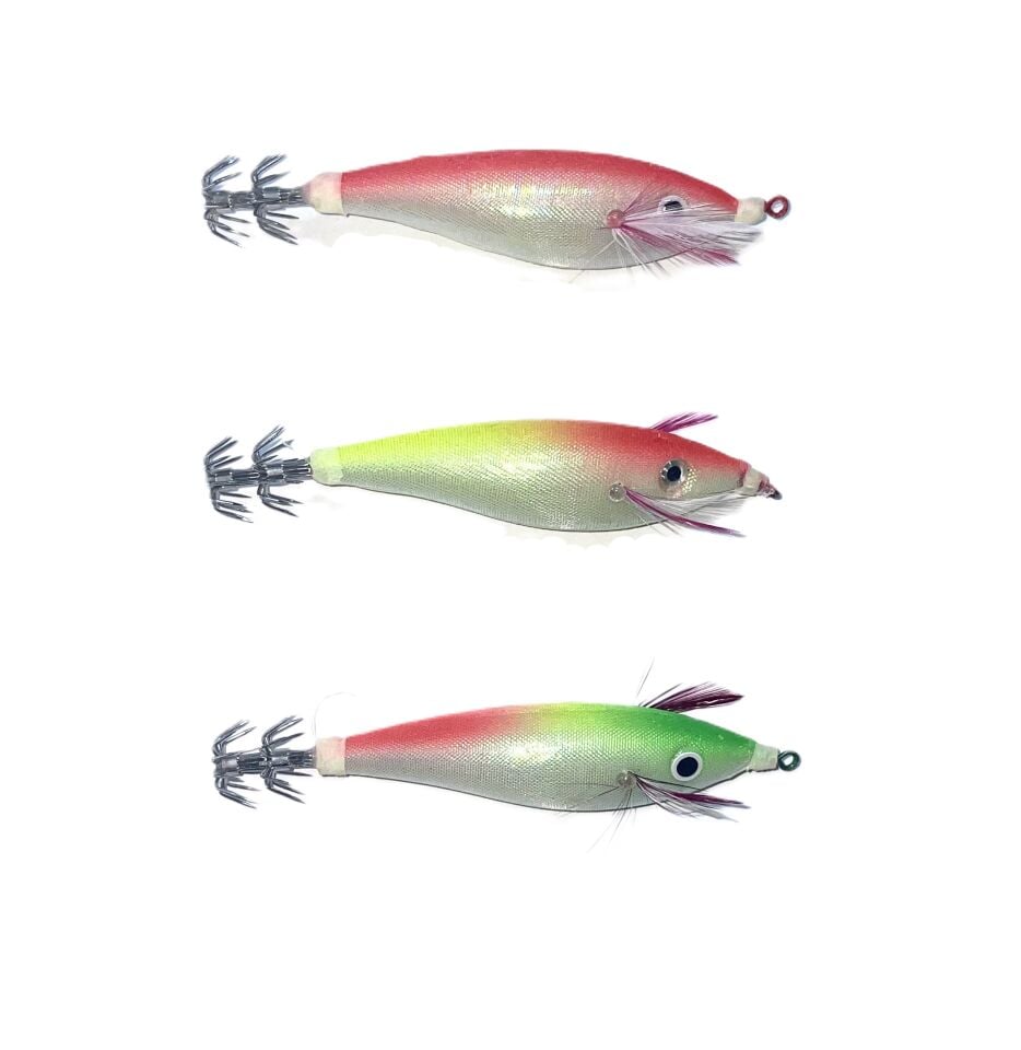 3'lü Set Sasa Parlak Kumaş Fosforlu Kalamar Zokası 7 cm 12 gr